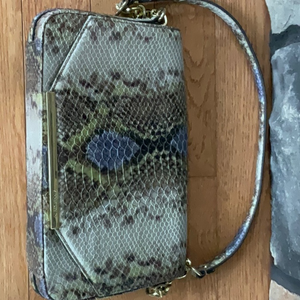 Anne Klein snake print clutch purse with strap